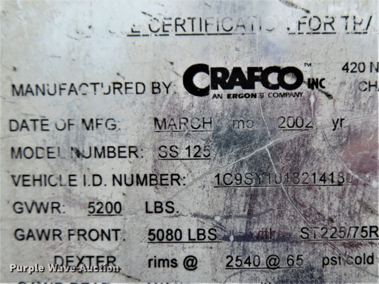 image for item FP9275 2002 Crafco SS125  melter applicator