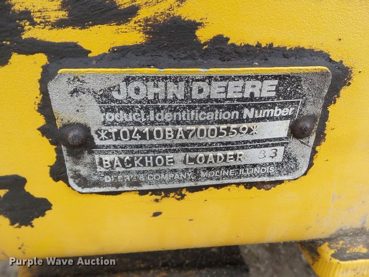 image for item HF9903 1983 John Deere 410B  backhoe