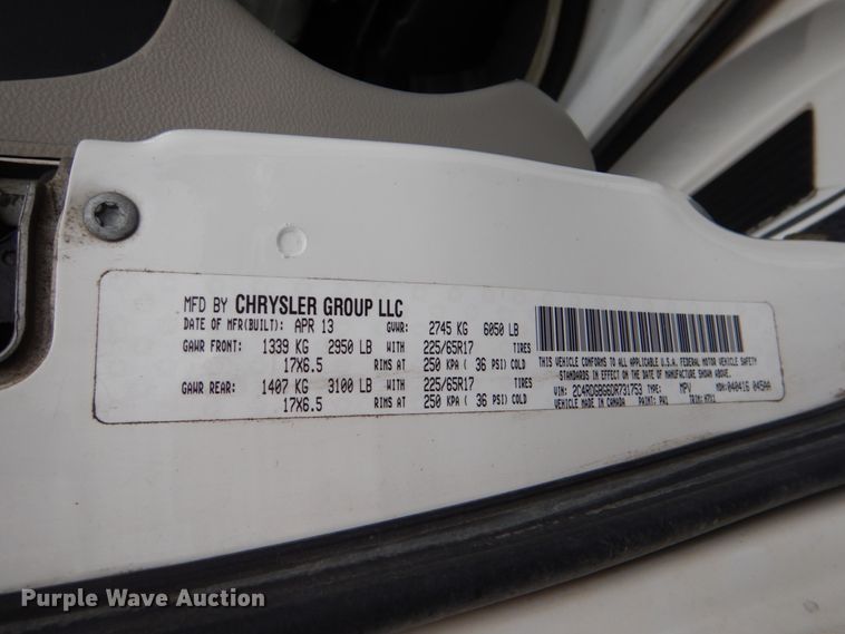 image for item HL9466 2013 Dodge Grand Caravan  handicap accessible van