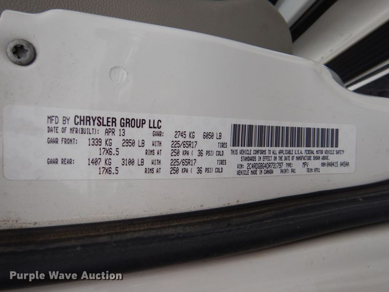 image for item HL9468 2013 Dodge Grand Caravan  handicap accessible van