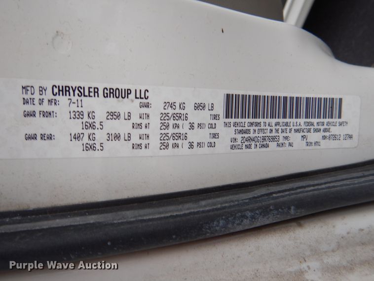 image for item HL9480 2011 Dodge Grand Caravan  handicap accessible van