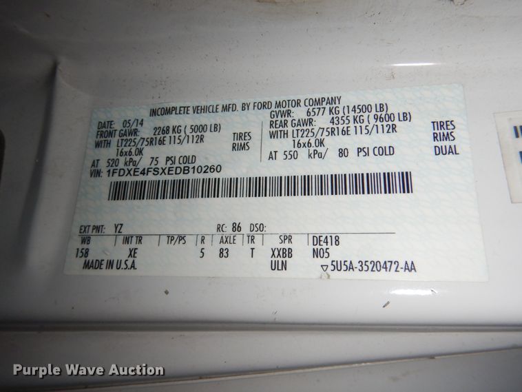 image for item HL9483 2014 Ford E450  shuttle bus