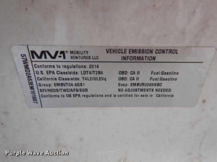 image for item HL9486 2014 Mobility Ventures MV-1  handicap accessible van