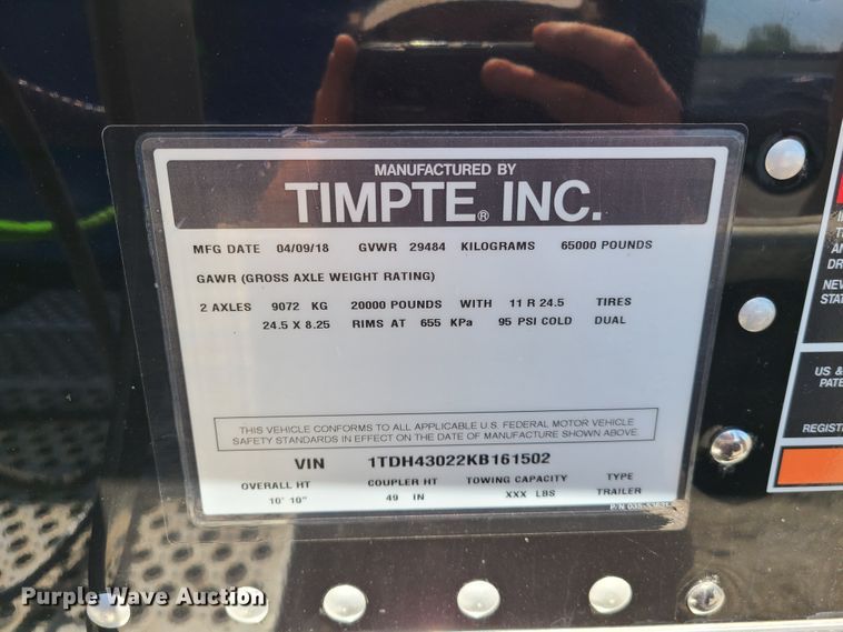 image for item DN5531 2019 Timpte  grain trailer