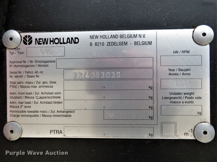 image for item FP9278 1999 New Holland 595  large square baler