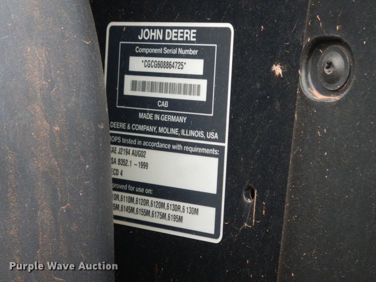 image for item DM3749 2015 John Deere 6120R  MFWD tractor