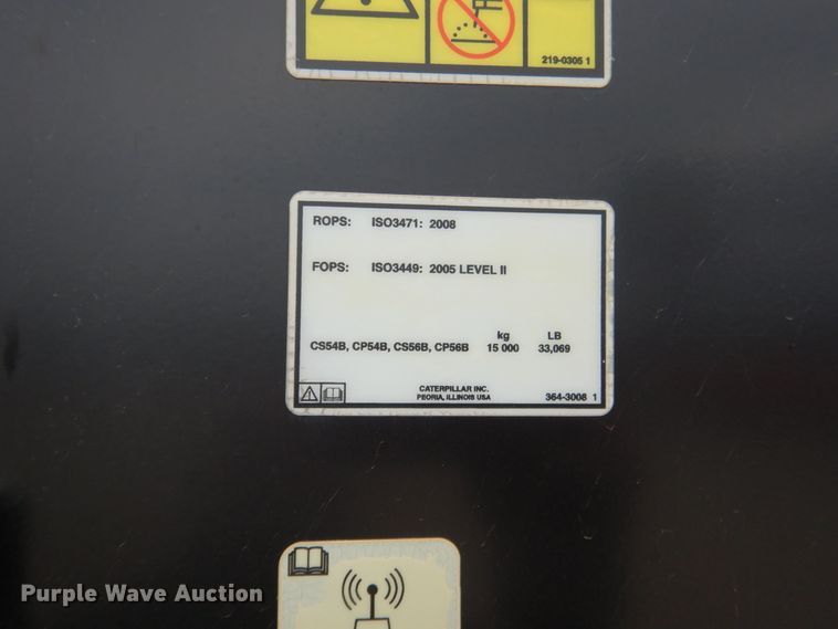 image for item DM3754 2012 Caterpillar CS56B  single drum vibratory roller