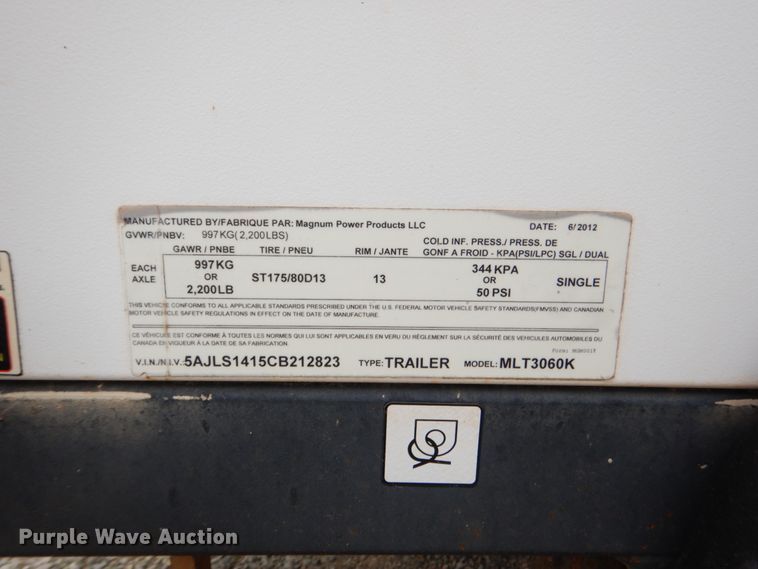 image for item DM3770 2012 Magnum MLT3060KK  light plant