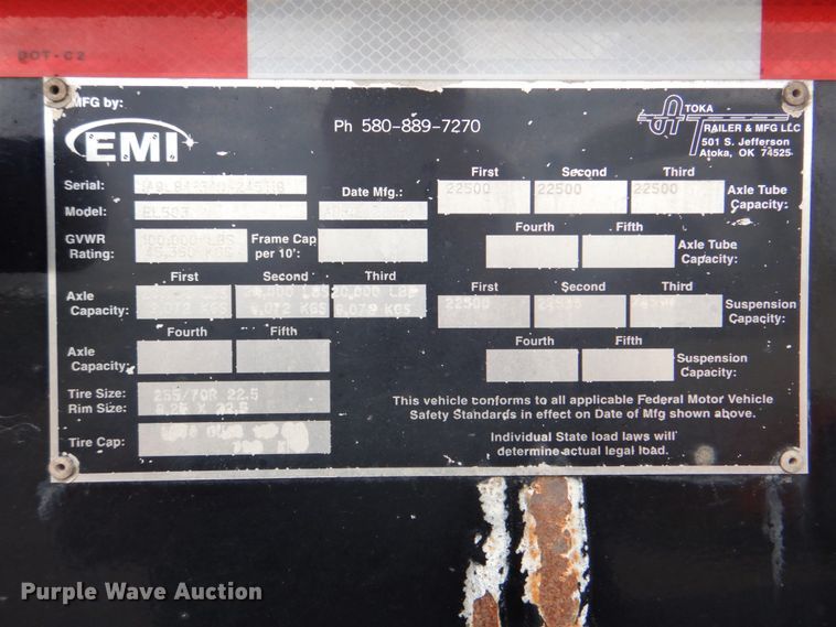 image for item DM3781 2013 Atoka  equipment trailer