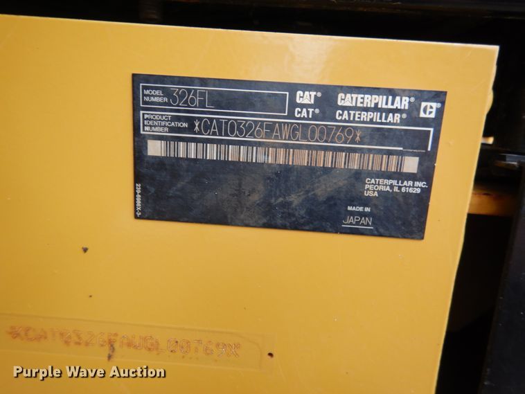 image for item DM3785 2016 Caterpillar 326FL  excavator