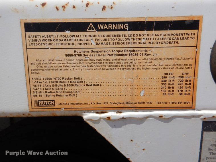 image for item DJ0775 2014 Dragon 130BBL  vacuum trailer