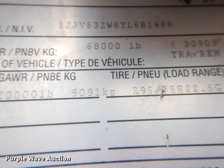 image for item DL8116 2000 Wabash  dry van trailer