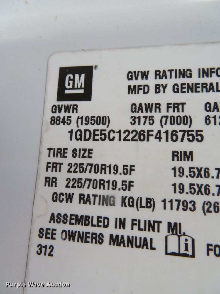 image for item DN5854 2006 GMC C5500  dump flatbed truck