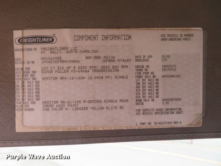 image for item FP9276 2005 Freightliner Business Class M2  flatbed truck