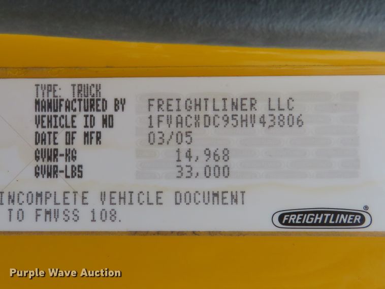 image for item FP9276 2005 Freightliner Business Class M2  flatbed truck