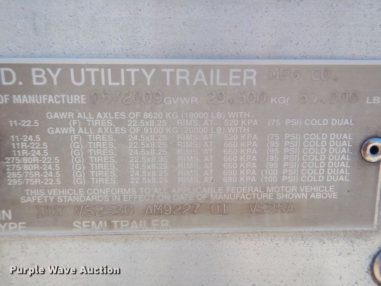 image for item HX9238 2010 Utility Trailer VS2RA  refrigerated dry van trailer