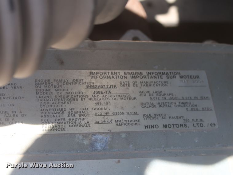 image for item IO9078 2005 Hino 268  refrigerated truck