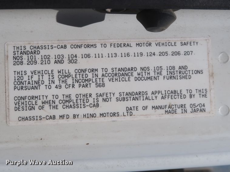 image for item IO9078 2005 Hino 268  refrigerated truck