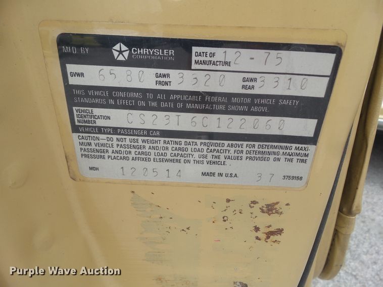 image for item DA7116 1976 Chrysler New Yorker