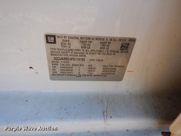 image for item DJ1843 2015 Chevrolet Silverado 1500  Crew Cab pickup truck