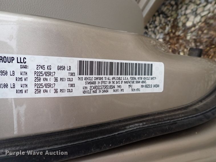 image for item DJ5743 2013 Dodge Grand Caravan  van