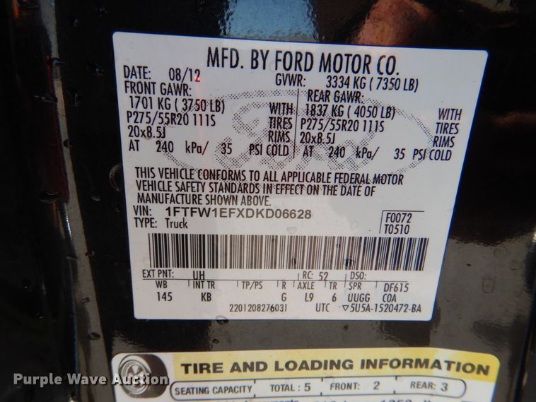 image for item DK5649 2013 Ford F150 King Ranch  SuperCab pickup truck