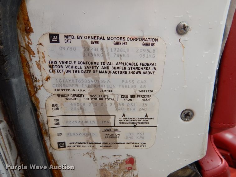 image for item DL8096 1981 Chevrolet Corvette