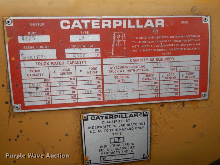 image for item DL8104 Caterpillar 422S  forklift