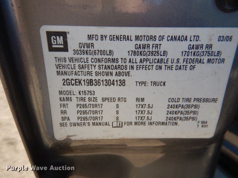 image for item DL8150 2006 Chevrolet Silverado 1500  Ext. Cab pickup truck