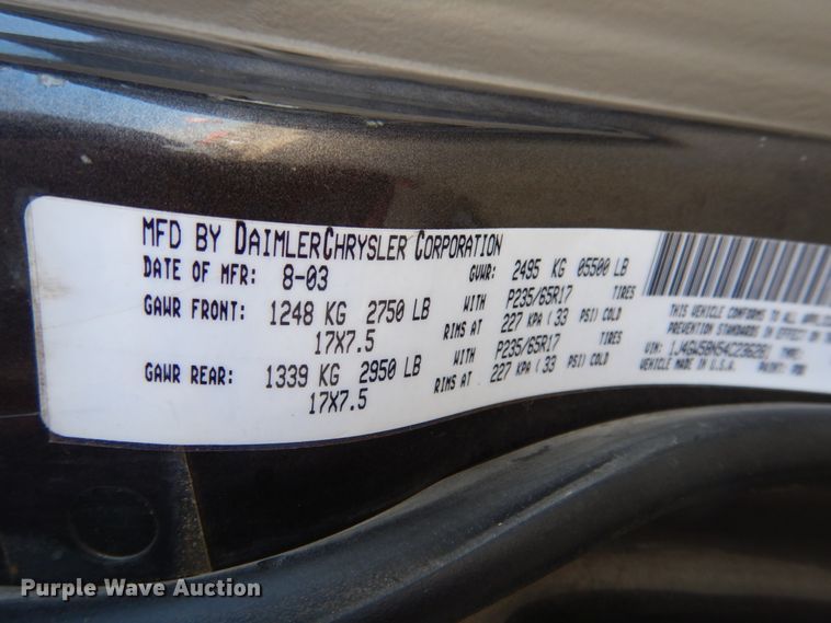 image for item FR9583 2004 Jeep Grand Cherokee  SUV