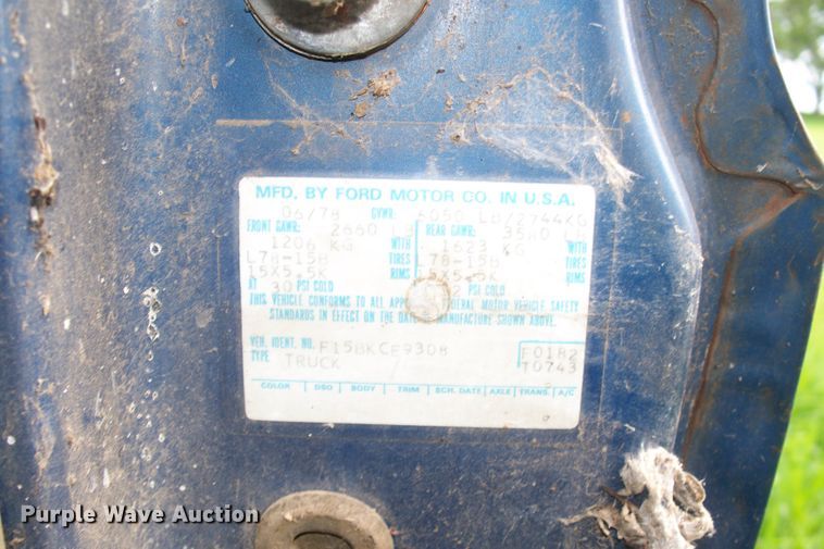 image for item GQ9595 1978 Ford F150  pickup truck