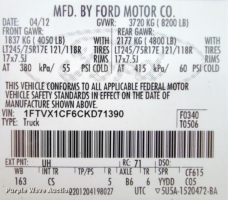 image for item IF9781 2012 Ford F150  SuperCab pickup truck