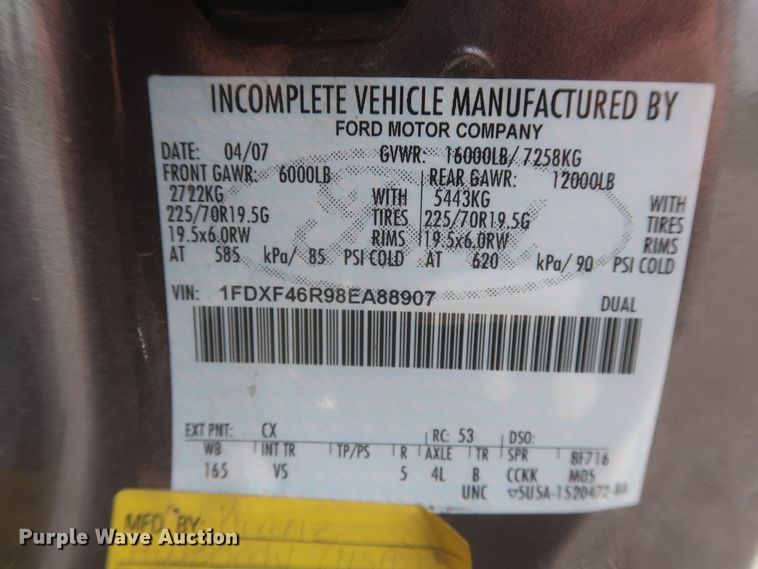 image for item IO9100 2008 Ford F450 Super Duty XL  flatbed truck