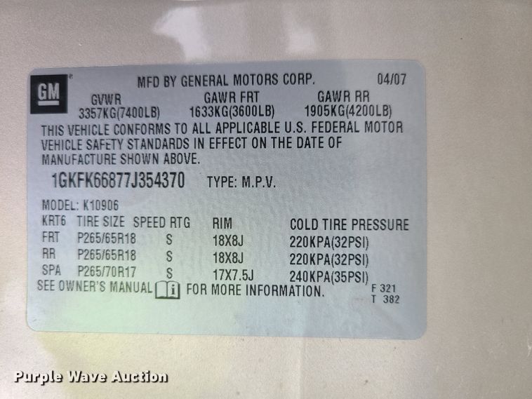 image for item IQ9184 2007 GMC Yukon Denali  SUV