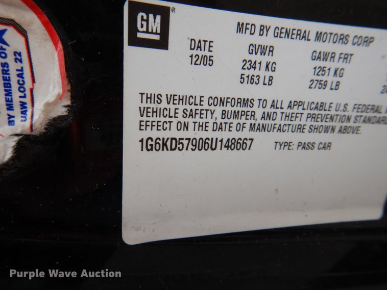 image for item IQ9467 2006 Cadillac DTS