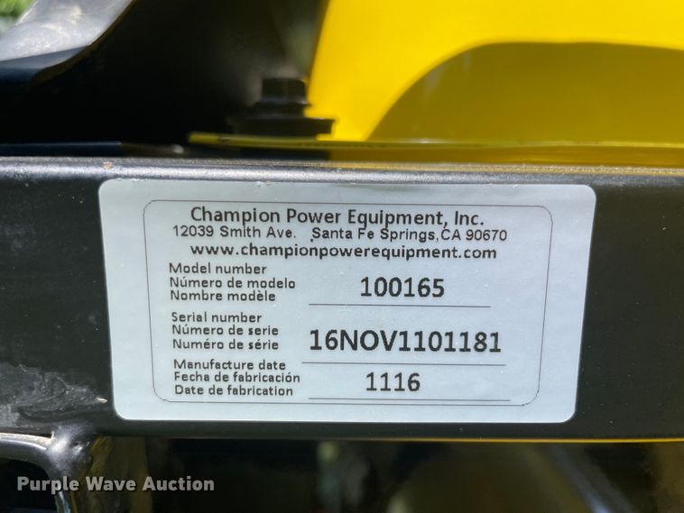 image for item IR9990 Champion 100165  generator