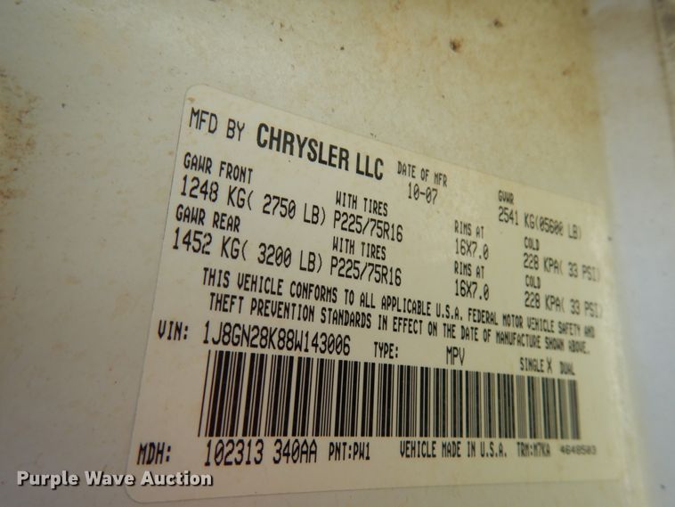 image for item IT9377 2008 Jeep Liberty  SUV