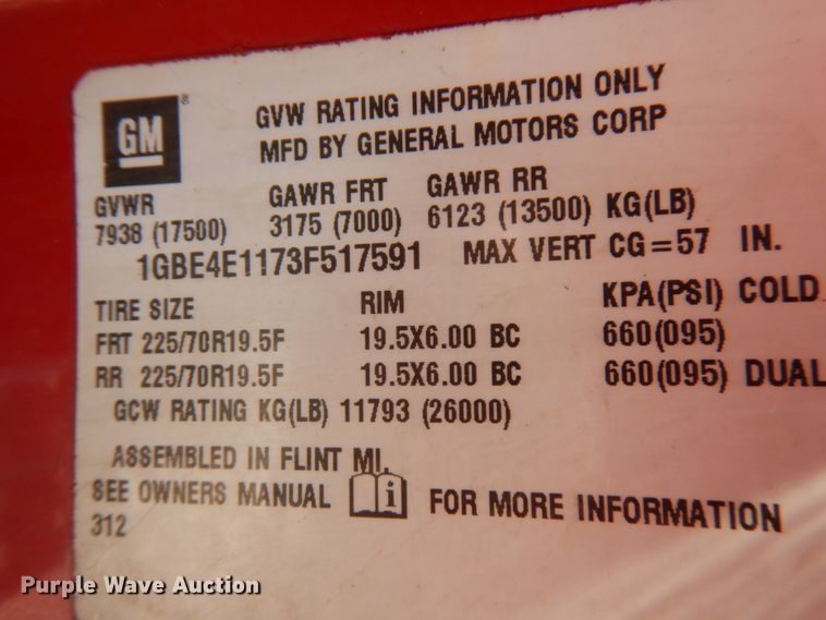 image for item IT9413 2003 Chevrolet C4500  tow truck