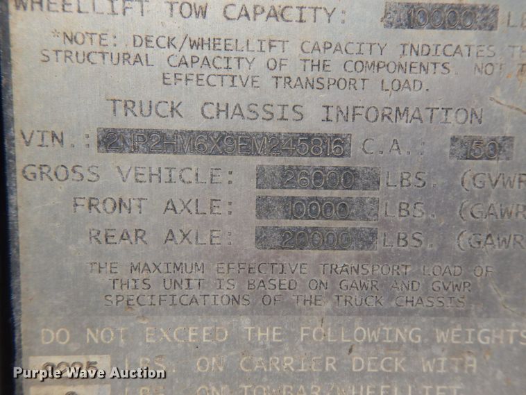 image for item IT9416 2014 Peterbilt 337  rollback truck