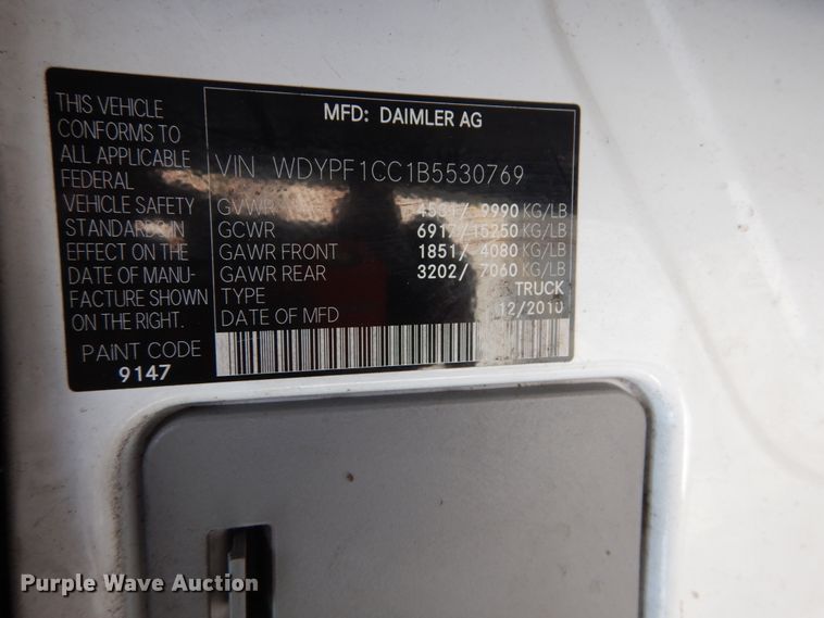 image for item IY9686 2011 Freightliner Sprinter  van