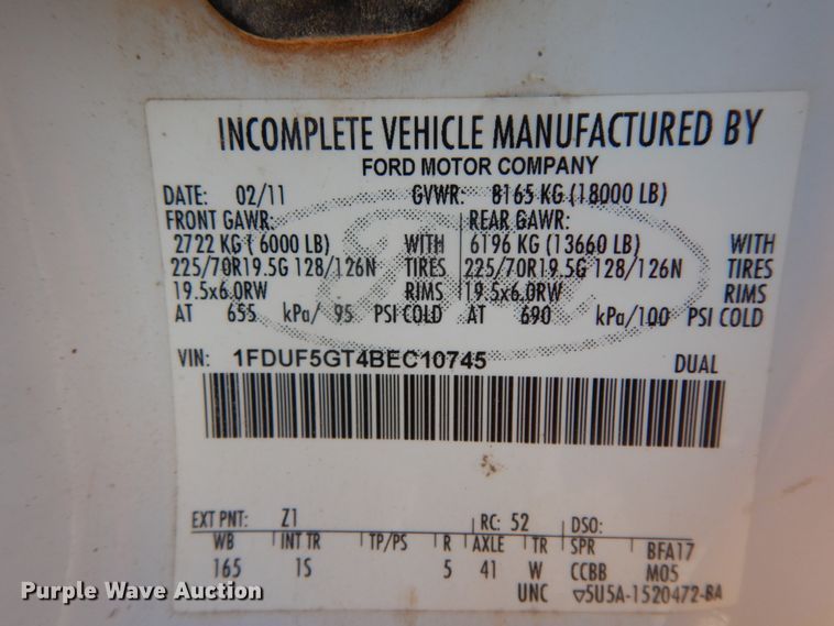 image for item DC2094 2011 Ford F550  utility / service truck