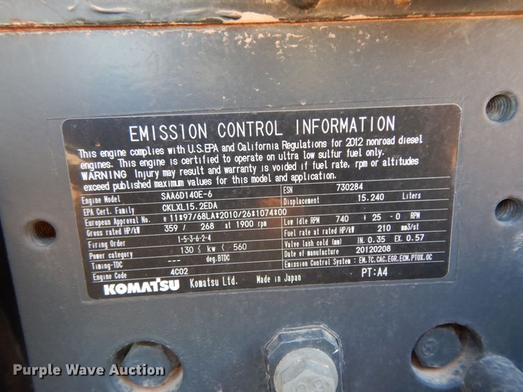 image for item DC2104 2013 Komatsu D155AX-7  dozer