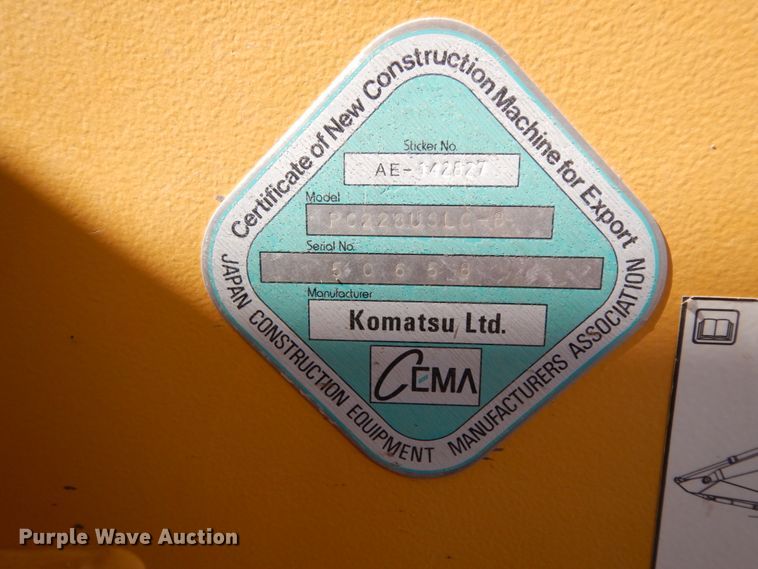 image for item DC2115 2012 Komatsu PC228USLC-8  excavator