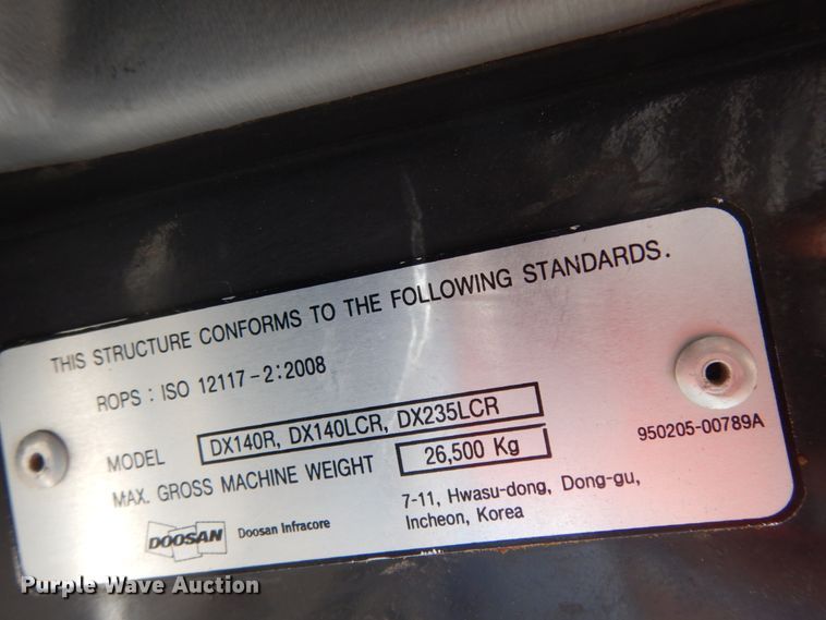 image for item DC2120 2011 Doosan DX235LCR  excavator