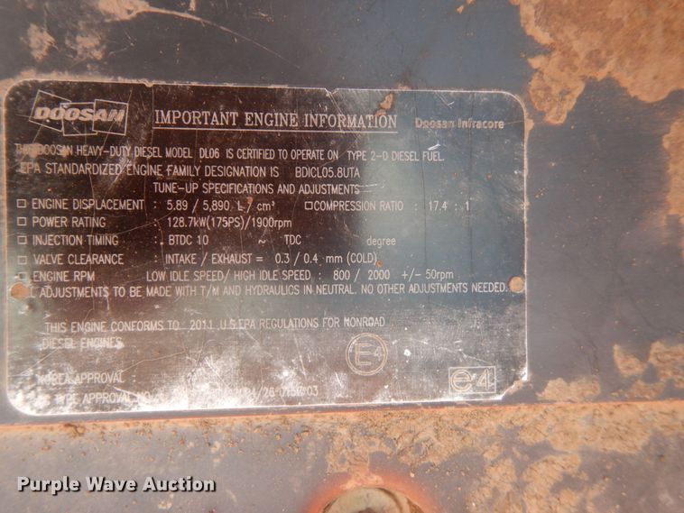 image for item DC2120 2011 Doosan DX235LCR  excavator