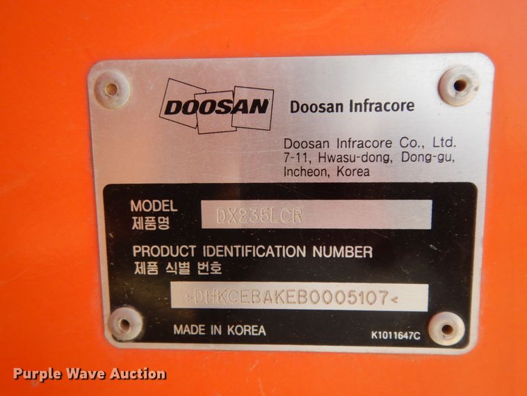image for item DC2120 2011 Doosan DX235LCR  excavator