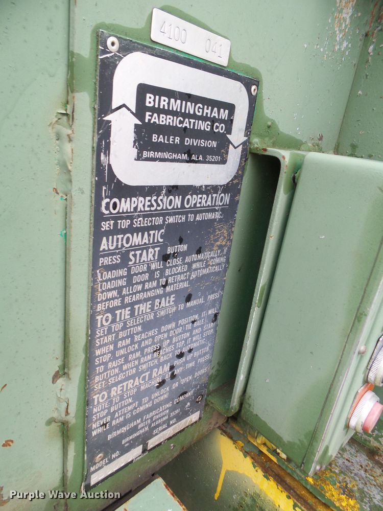 image for item DC2921 Birmingham PB6030R baler