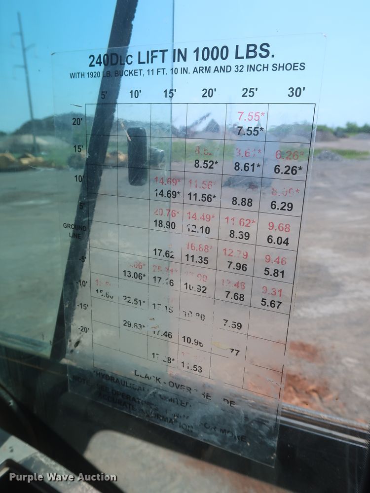 image for item DJ1904 2007 John Deere 240DLC  excavator