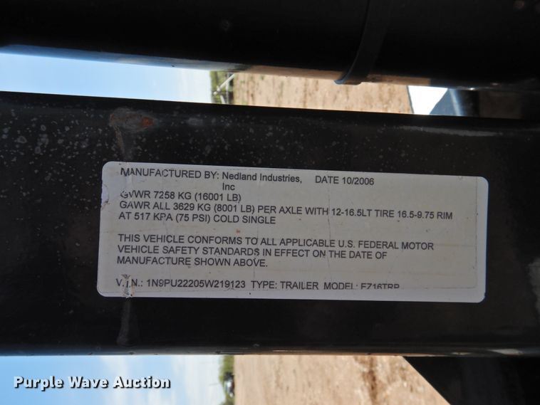 image for item DJ8488 2006 Nedland EZ Rolloff  roll-off container trailer