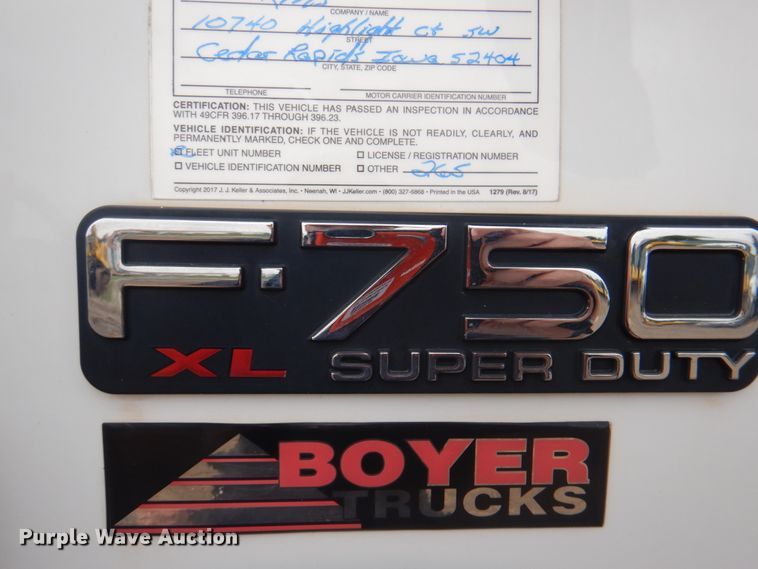 image for item DL0039 2012 Ford F750 XL  lube truck